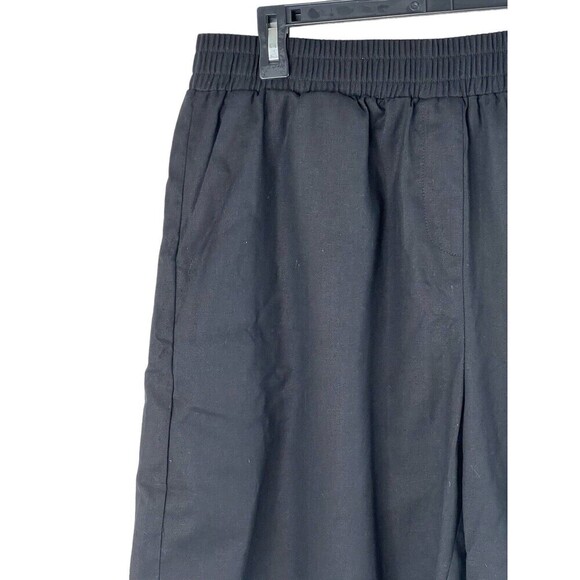 KANCY KOLE Womens Casual Shorts Size XL Elastic Waist Pull on Black Linen Blend - Picture 2 of 7